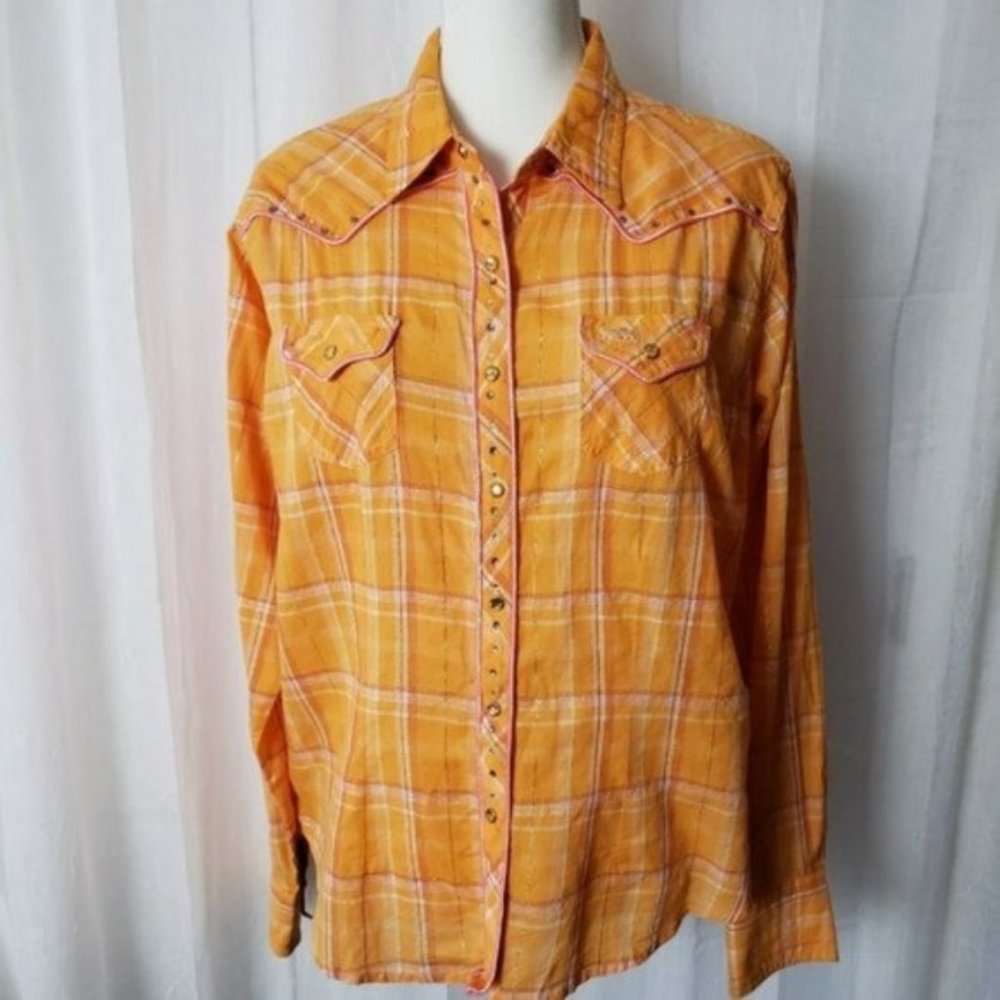 Ultra Twenty X Embellished Western Button Down Blouse